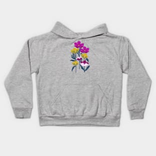 Bold tropical flowers Kids Hoodie